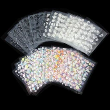 50 X Blätter 3D Nail art Aufkleber Aufkleber Nagel Tipps Blume Nägel Aufkleber Maniküre Nagel Wraps Folie Decals (KAUFEN 5, ERHALTEN 1 FREI)
