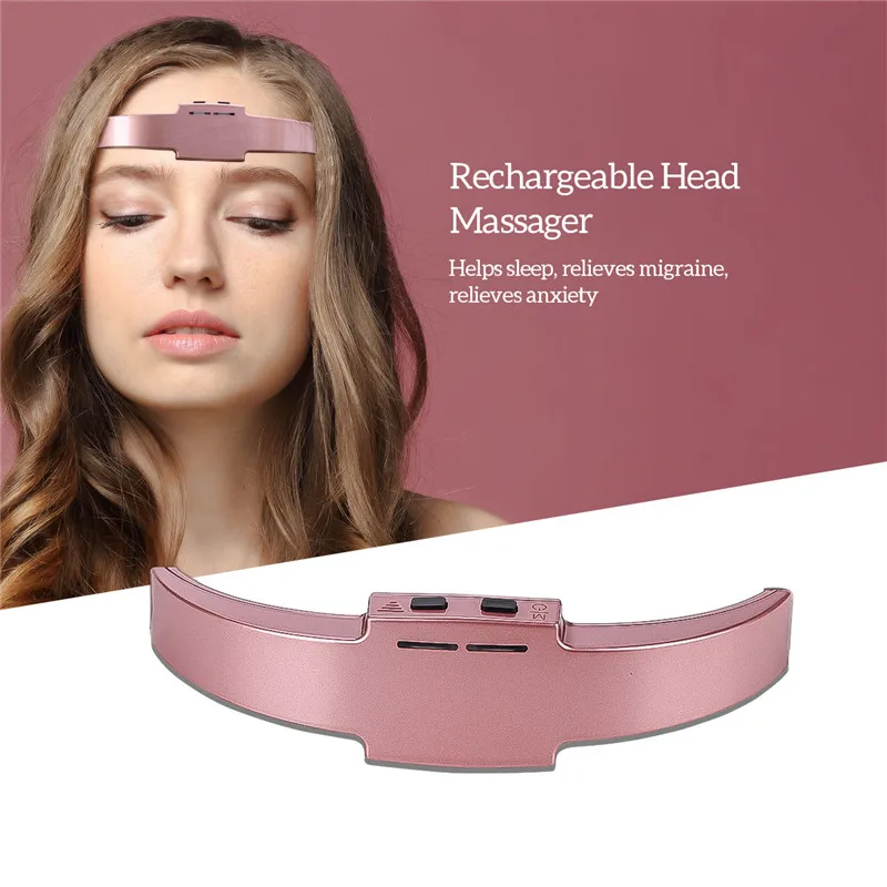 Comprar Masajeador de cabeza eléctrico recargable USB para la frente relajación del cerebro para el estrés relajación mejora la salud del sueño eliminador de dolor de cabeza