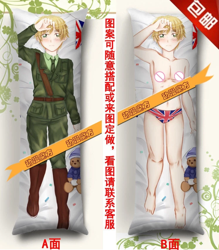 

Anime Dakimakura Axis powers Arthur Kirkland Hugging Pillow Cover Case 150*50CM Peach Skin