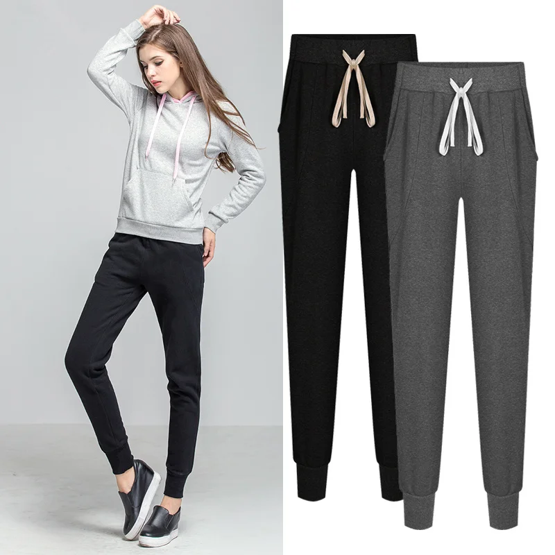 

Plus Size 5xl 6xl Pants Female Autumn Big Size Warm Trouser Jogger Sweatpant Drawstring Elastic Waist Fitness Pants Women