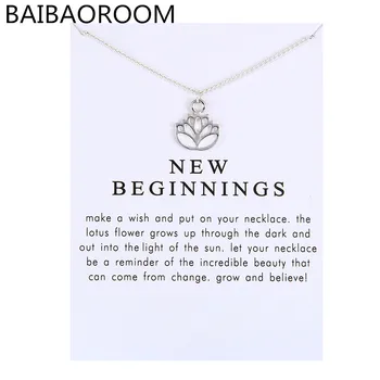 

12pcs Reminders New Beginnings Rising Lotus Pendant Necklace For Women Jewerly
