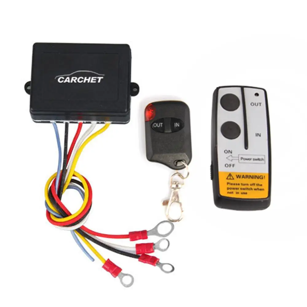 CARCHET 12V 50ft Smart Winch Wireless Remote Control Switch Set E Universal indicator light For Jeep Truck ATV NEW2017 PROMOTION