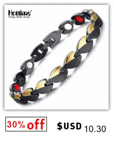 Hottime Health Energy Magnetic Ion Germanium Bracelet Men Pulseras Hombre Chain Link Stainless Steel Bracelet Bangle Women Men