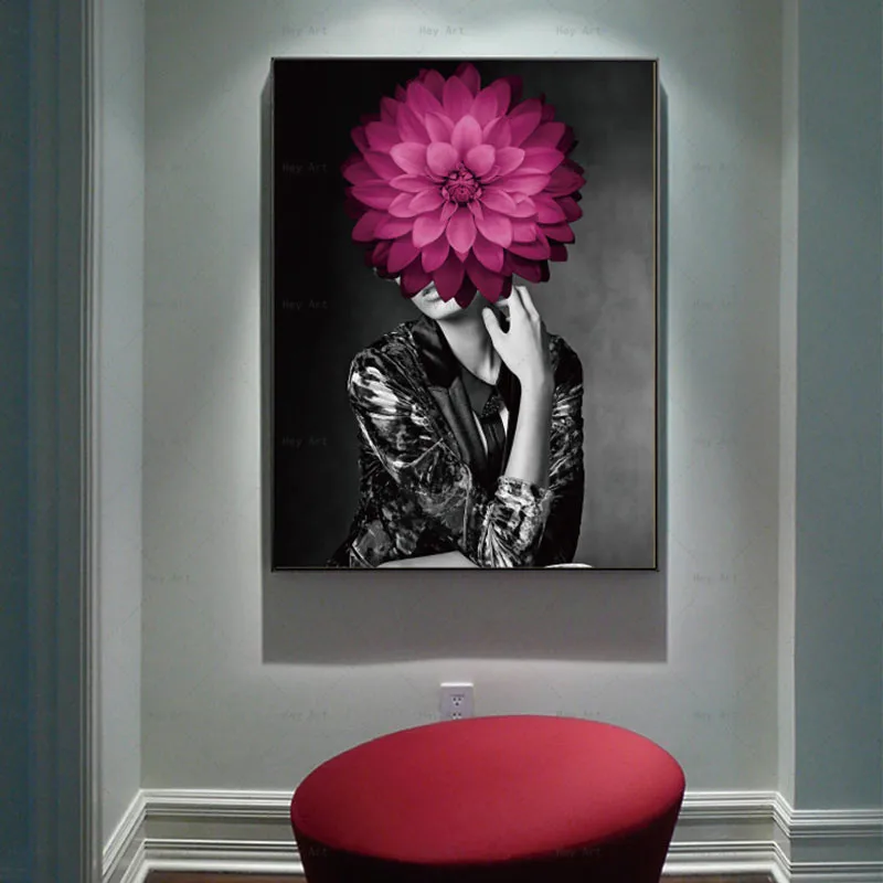 Pictures for Wall Art Posters and prints Portrait Abstract Painting Frameless printing Women Home Decor Picture