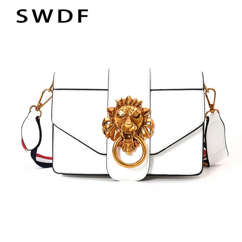 

Fashion Metal Lion Head Mini Small Square Pack Shoulder Bag Crossbody Package Clutch Women Designer Wallet Handbags Bolsos Mujer