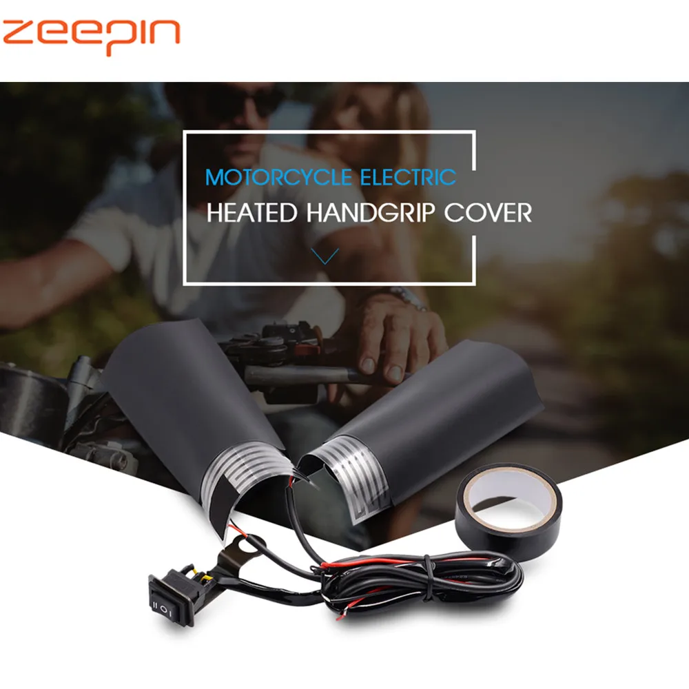

Winter Motorcycle Grips 12V Universal Electric Heated Handgrip Adjustable Temperature Waterproof Dustproof