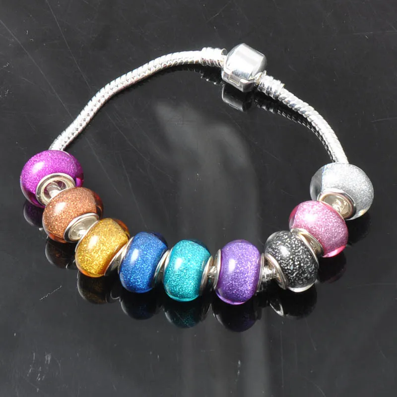 

14mm Big Hole Resin Flat Round Charms Beads Fit European Braclet DIY 30PCS YKL0434