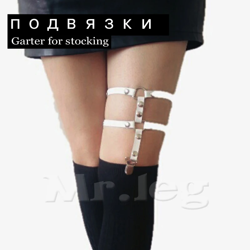 O ring Harajuku Spike straps Garter Belts fashion rivet Cross Double