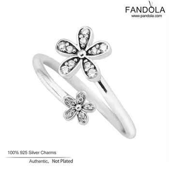 

Wholesale 100% 925 Sterling Silver Ring Dazzling Daisies Flower Wedding Rings for Women Jewelry anillos mujer Free Shipping