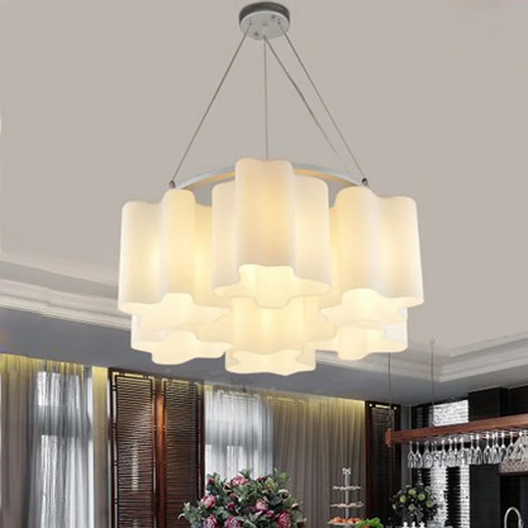 

Modern minimalist Pendant Lights personalized restaurant 3/6/8heads bedroom set hall head hanging lamp glass plum clouds LU80365