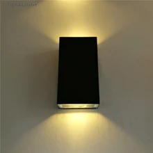 Наружный настенный светильник 6 Вт 10 Вт светодиодный уличный Водонепроницаемый cob светодиодный горячий черный