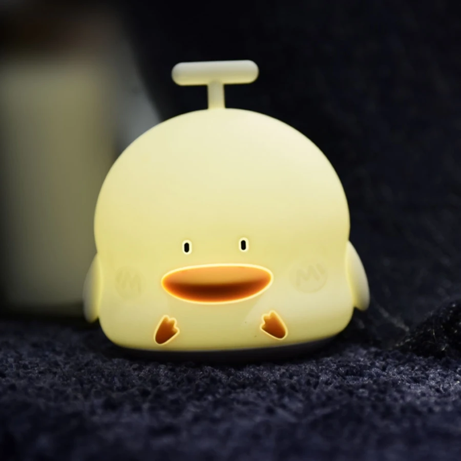

YINGTOUMAN Sound Duck Take Control Bedside USB Lamp Charging Colorful LED Silicone Embryonic Bear Emotional Silica Gel Lamp