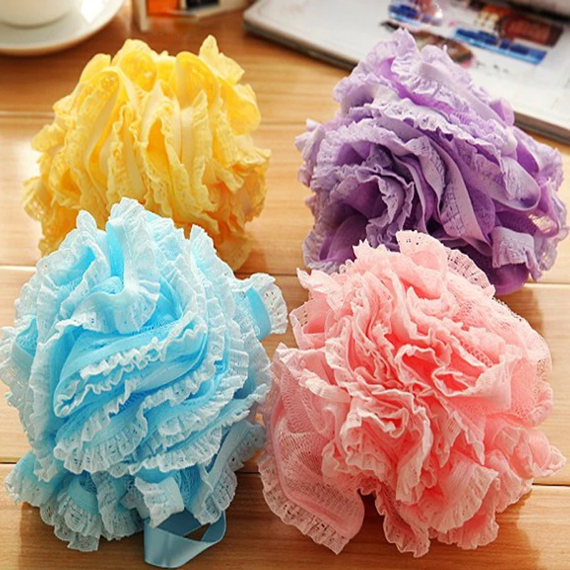 2Pcs Bath Ball Loofah Sponges Bath Flower Scrubber Body Cleaning Mesh