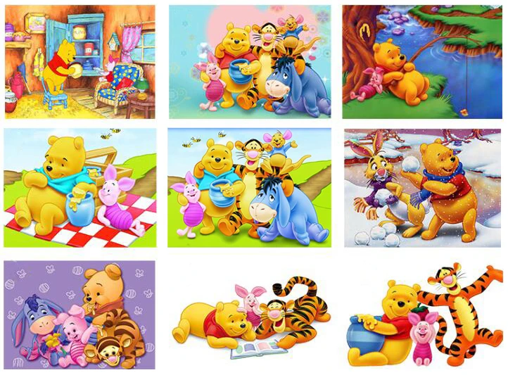 

Cartoon Needlework 5D Diy Diamond Embroidery Winnie the Pooh Full Drill Diamond Painting Cross Stitch Kits Diamond Mosaic Gift