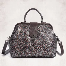 Nueva Llegada de Las Mujeres de Cuero Genuino En Relieve Bolso Ocasional de La Vendimia Bolsa de Asas Famosa Marca de Hombro Bolsas de Mensajero de Alta Calidad
