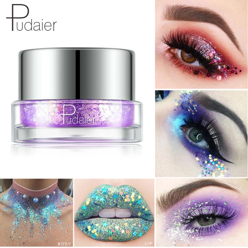 Pudaier Eye Holographic Eyeshadow Sequin Laser Pigment Glitter