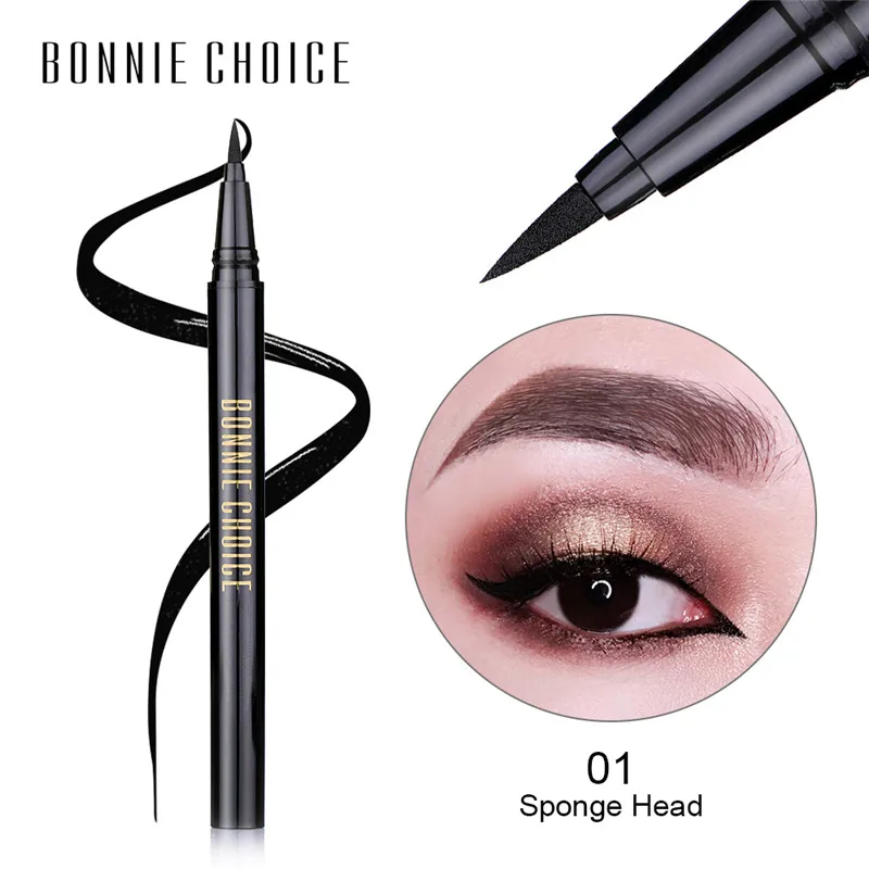 Bonnie Choice 1 шт. Черная Подводка для глаз и кошачий глаз карта долговечная водостойкая жидкая подводка для глаз Косметика для глаз набор инструментов - Цвет: eyeliner