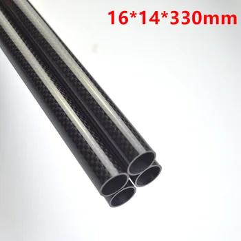 

4pcs 3K Carbon Fiber tube 330 mm Length 16 * 14 mm Pipe plain Matte gloss Black Arms for Quadcopter OD 16 x ID 14 x 330 mm