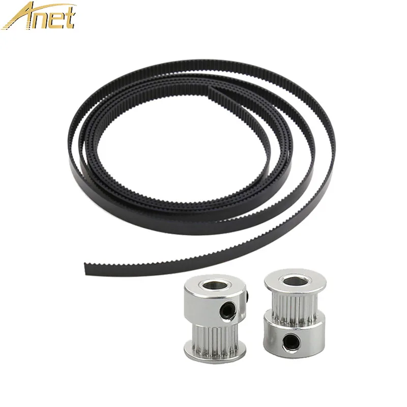 

Anet 3d printer Parts 1.7M Timing Belt Width 6mm Belt+2pcs Aluminum GT2 16T 6mm Bore Pulley for Reprap Anet DIY 3d Printer