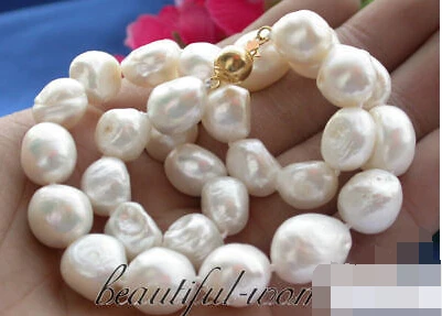 

~~ BJC 00024 baroque white freshwater pearl necklace Discount AAA