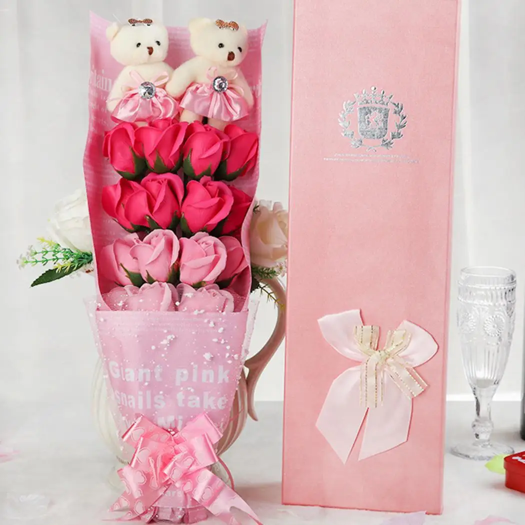 Розовое Мыло с лепестками для ванны для тела цветок подарок для цветов Набор свадеб День Святого Валентина юбилей