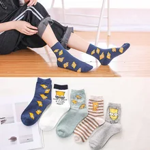 Весна и лето чёсаный Хлопок дезодорант Харадзюку женские носки Симпсон мультфильм пара носков