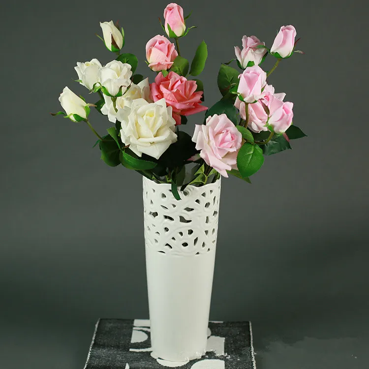 3 головки, искусственные, настоящие, на ощупь, розовые цветы, украшение, свежая роза, искусственные цветы, латексные розы, украшение в виде свадебного букета