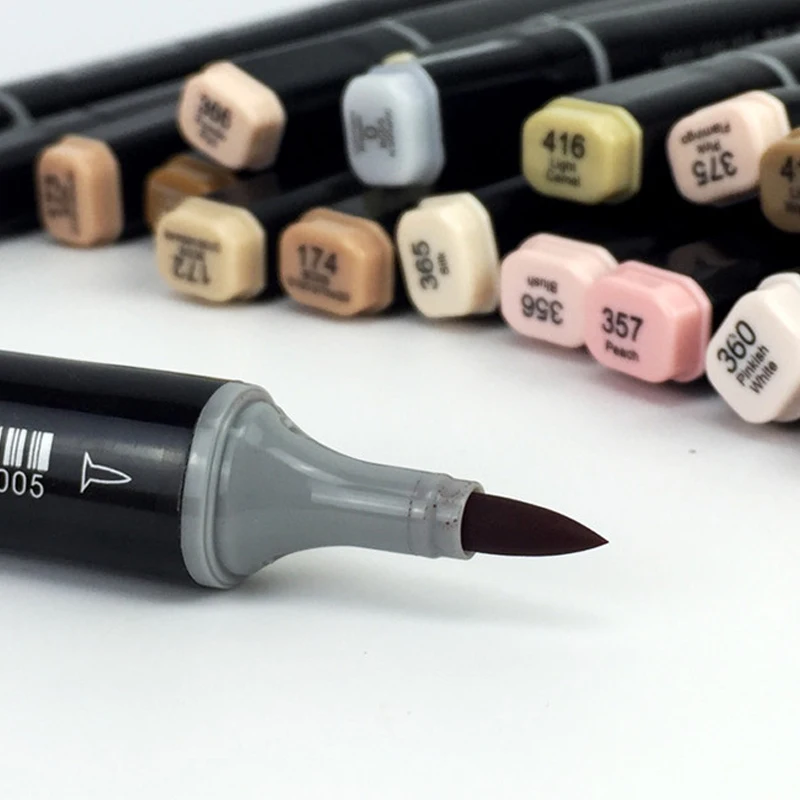 Finecolour EF102 цветные скетч маркеры Двойные мягкие кисти профессиональные