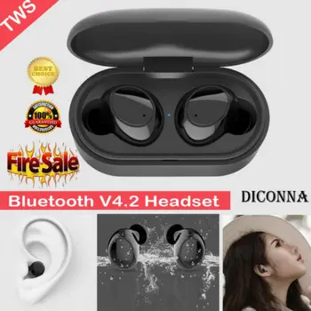 

Bluetooth 4.2 Headset TWS Twins Wireless Waterproof Earphones Mini Bass Stereo Gaming Charging BoxHiFi Sport In-Ear Earbuds