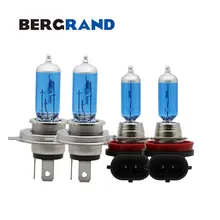 Luz 12 В 60/55 Вт H4 9003 H11 галогенная лампа 4300 К фары автомобиля туман лампочки ксеноновые жесткий Стекло супер белый автомобиль лампы 4 шт