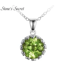 Перидот короны из стерлингового серебра кулон. 84ctw