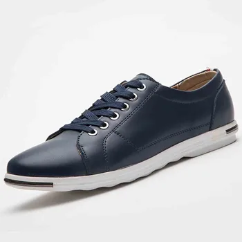 

Solid Color Waterproof Strap Resistant To Wear 38-48 Yards Long Men's Large Size Casual Shoes Fashion Breathable Leather Shoes