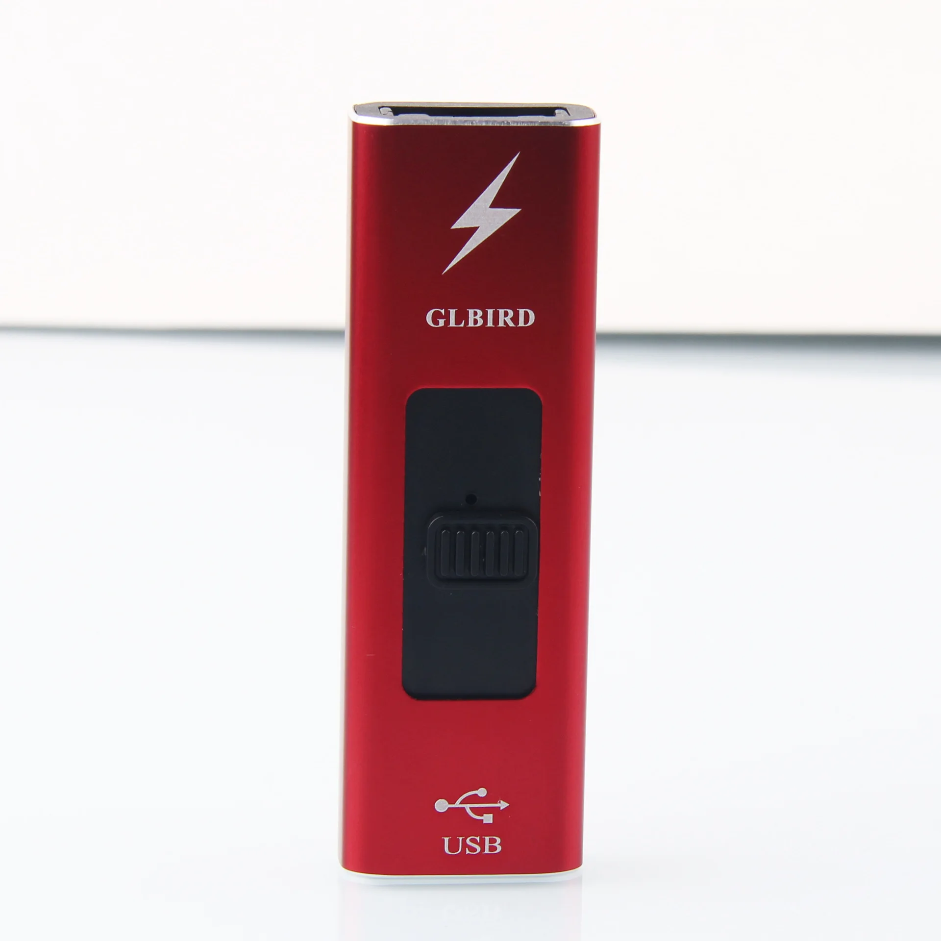 Usb зарядка Зажигалка на Push Pulse электрическая дуга оригинальность подарок зажигалка ветрозащитный - Цвет: red