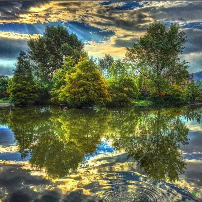 New Arrival 5D DIY Diamond Painting Landscape Rivers Tree Cross Stitch Mosaic Embroidery Rhinestone Decor Gift | Дом и сад