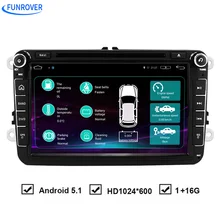 Funrover 2 Din Android 5 1 Quad Core 16GB Car DVD Player Stereo Navigation For VW