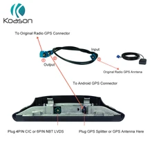 Koason Car GPS Antenna Splitter Cable for BMW Benz Audi Android Screen bmw GPS Splitter Cable Car Navigation GPS Accessories