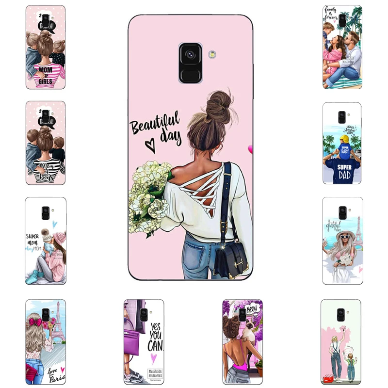 Модный мягкий силиконовый чехол для Samsung Galaxy A30 A50 A7 A8 2018 PLUS J6 J8 с черными и