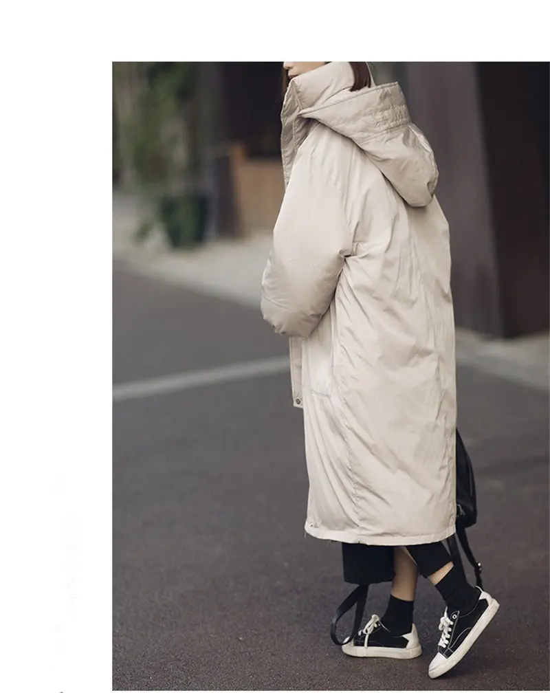 Осенне-зимняя женская куртка, теплая парка, пальто с капюшоном, Jaqueta Feminina, куртка, верхняя одежда, плотная, негабаритная, зимняя женская парка Q800