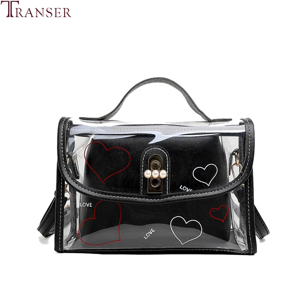 

Transer Shoulder Bag Women 2019 Fashion Transparent Handbag For Women Lady Casual Solid Color Composite Bags Tote Bolsa Feminina