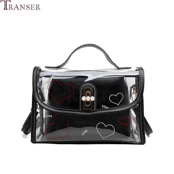 

Transer Shoulder Bag Women 2019 Fashion Transparent Handbag For Women Lady Casual Solid Color Composite Bags Tote Bolsa Feminina