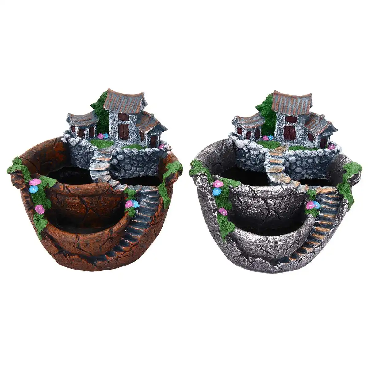 

resin flowerpot Flower Pot Home Decoration landscape Flower Pot Resin Succulent Planter Plants Desktop Pot Garden Office Decor