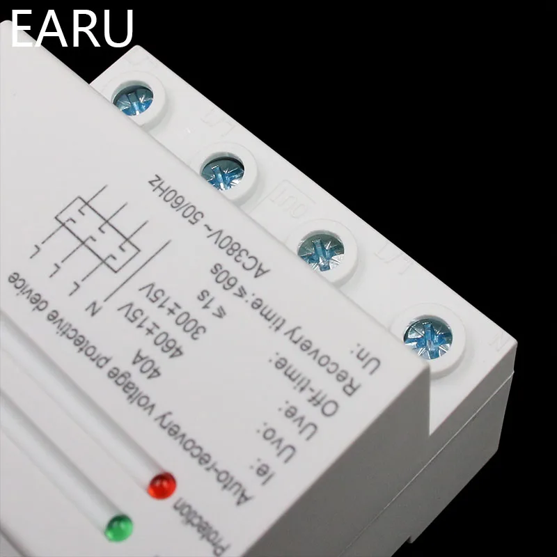 40A 380 V 3 P+ N din-рейка самовосстанавливающийся автоматическое повторное подключение более и под напряжением осветляющее защитное реле