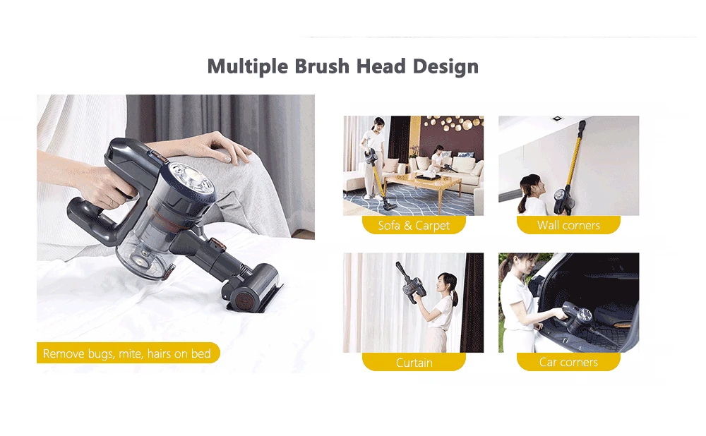 Dibea D18 Lightweight Cordless Handheld Stick Vacuum Cleaner with Motorized Brush 2