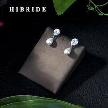 Ювелирные изделия hibrid, серьги с натуральным жемчугом, низкая цена,, серьги-капли для женщин, свадебные подарки, E-58