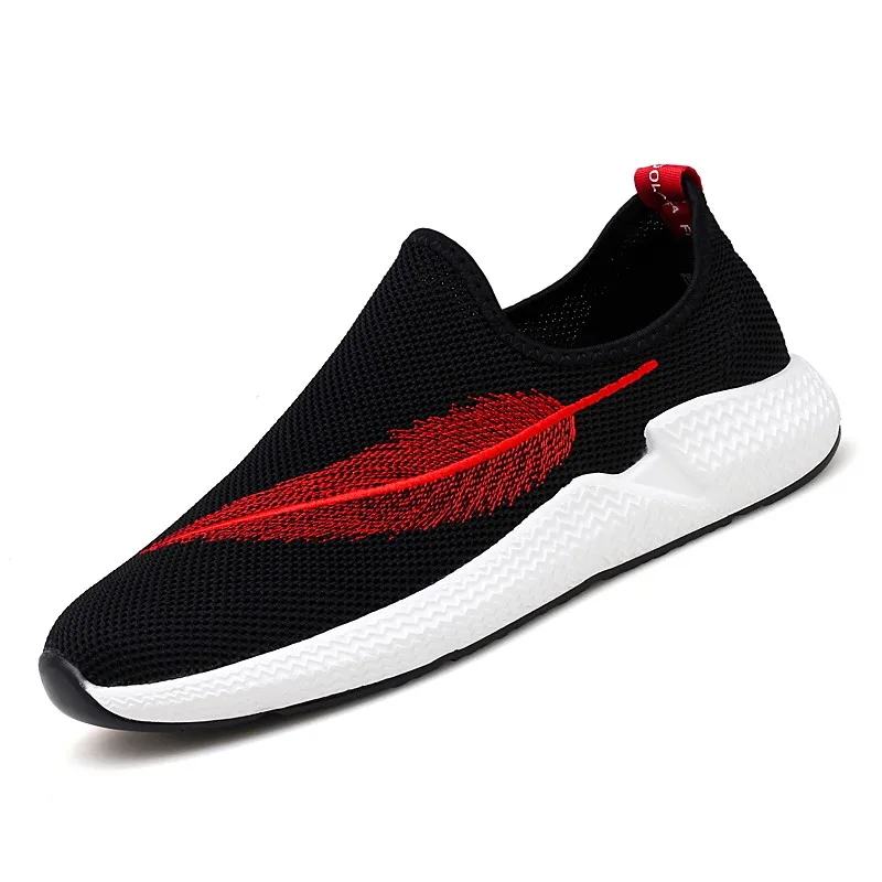 

Adults Unisex Shoe Sports Mens Walking Shoes Slip on Women Sneakers 2019 Platform Embroidery Men Running Shoes Breathable Light