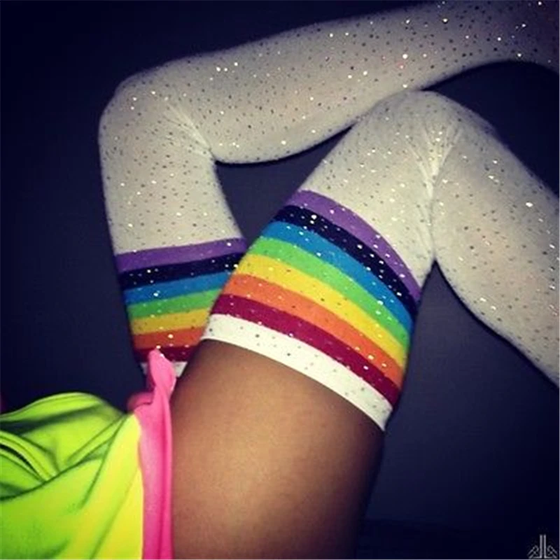 

Women Stockings Women Socks Rhinestones Thigh High Over The Knee Socks Cotton Stockings Bling Thigh High Harajuku Hiphop SW066