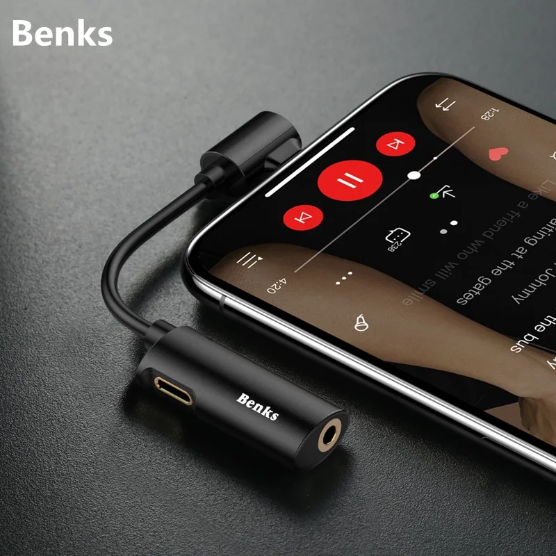 Benks Audio Charging Adapter for Iphone XR XS Max AUX Cable Lightning to 3.5mm Converter iPhone X 8 7 iOS 12 11 |
