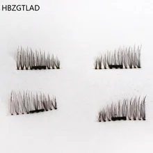 Hbzgtlad 1 пара/4 шт 3D Магнитный ненастоящий ресницы ручной работы натуральные длинные магнитные накладные ресницы крест толстый наращивание ресниц