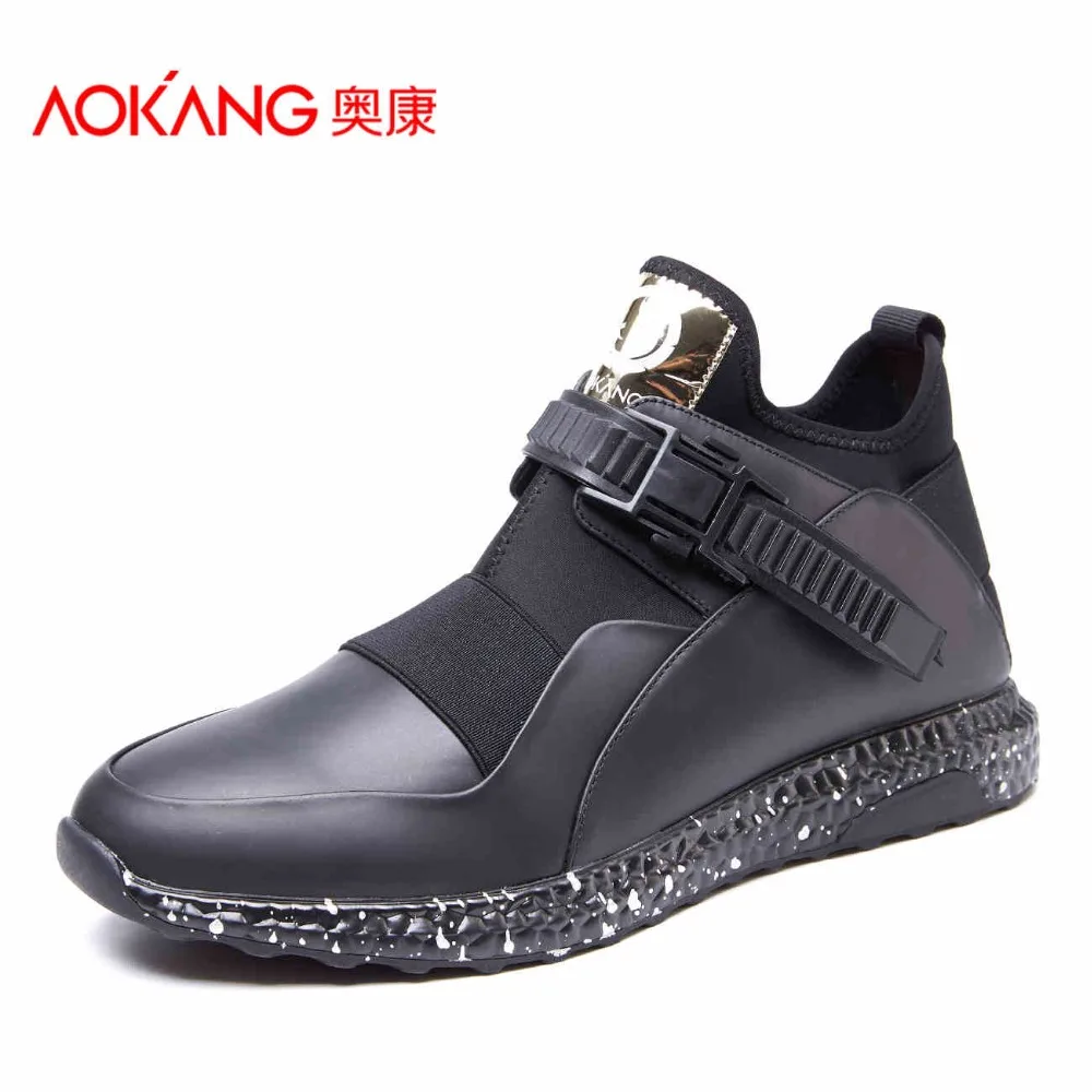 

AOKANG Men's Genuine leather shoes Lace-Up Casual Shoes For Men Comfort colorful male shoes Free shipping