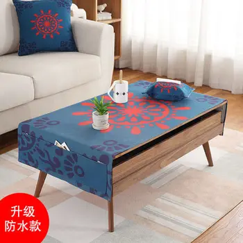 

Europe tablecloth Cotton linen art waterproof anti-hot tea table cloth multifunctional pocket small fresh table cloth